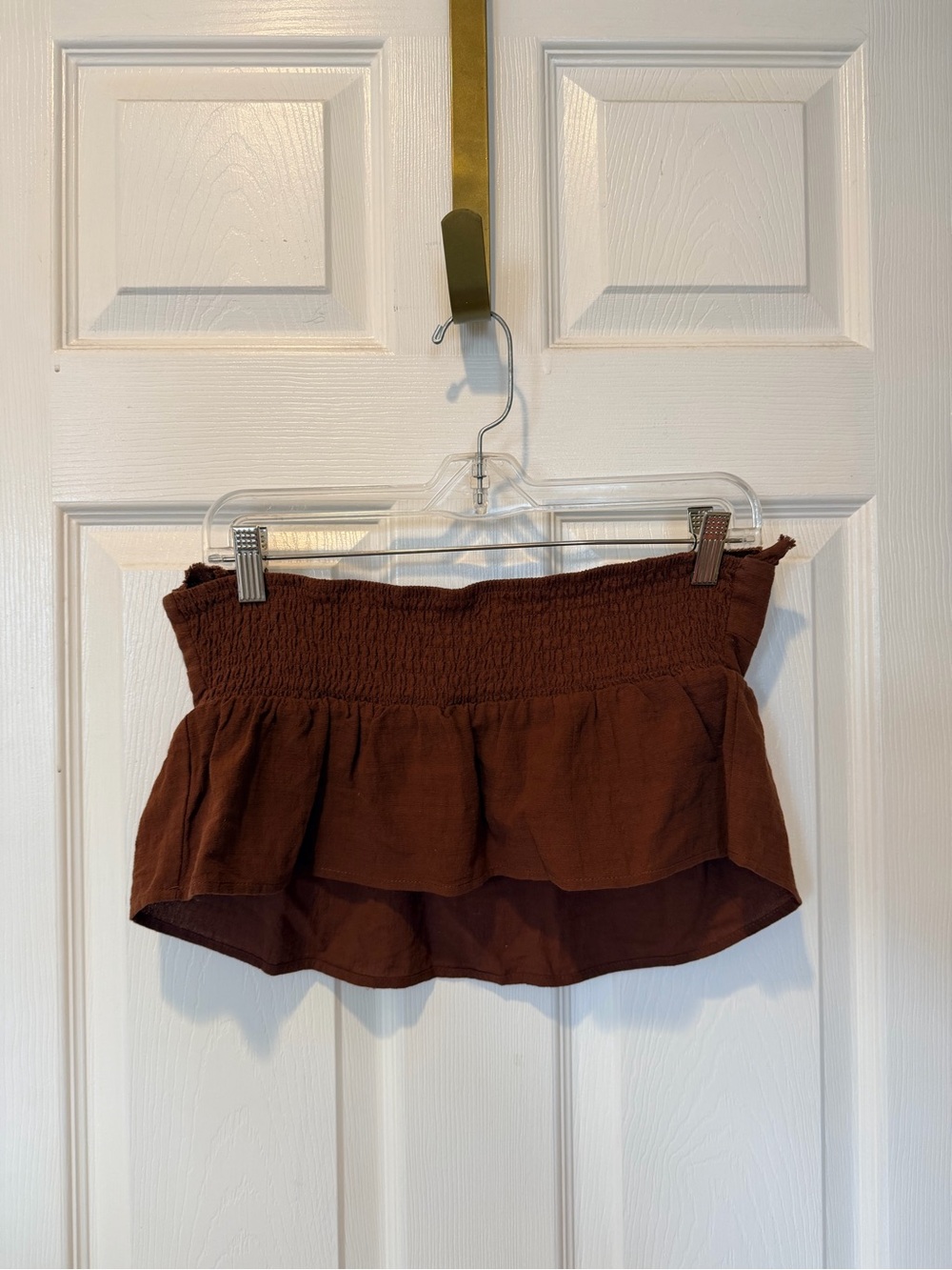 Brown Ruffled Tube Top - Picture 2 of 2